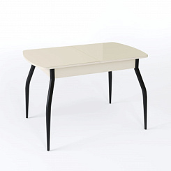 Стол Чикаго СТ МП 1100(1400)*680*750 Ноги 01 черные (стекло Бежевое глянцевое цвет КР) Стол Чикаго СТ МП 1100(1400)*680*750 Ноги 01 черные (стекло Бежевое глянцевое цвет КР)