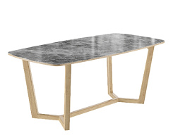 Стол  Фрейм  1800*900*750 (мрамор серый глянец/ ноги дуб натуральный) Стол  Фрейм  1800*900*750 (мрамор серый глянец/ ноги дуб натуральный)