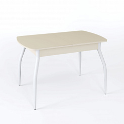 Стол Чикаго СТ МП 1100(1400)*680*750 Ноги 01 белые (стекло Бежевое матовое цвет КР) Стол Чикаго СТ МП 1100(1400)*680*750 Ноги 01 белые (стекло Бежевое матовое цвет КР)